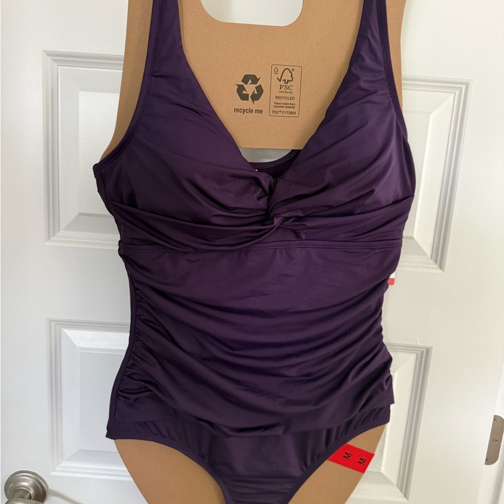 Lands' End Women's Purple One Piece Swimsuit